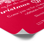 Weihnachtsfeiertag Baum rotes Büroposter Poster (Ecke)