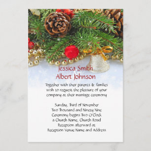 Weihnachtsfeiertag Bell Wedding Einladung
