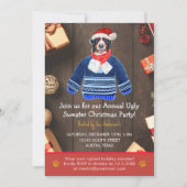 Weihnachtsfeiertag Bernese Dog Ugly Sweater Party Einladung (Vorderseite)