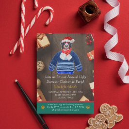 Weihnachtsfeiertag Bernese Dog Ugly Sweater Party Einladung