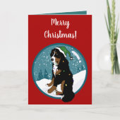 Weihnachtsfeiertag Bernese Mountain Dog Karte (Vorderseite)
