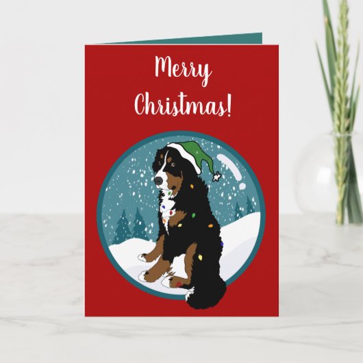 Weihnachtsfeiertag Bernese Mountain Dog Karte (Vorderseite)