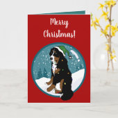 Weihnachtsfeiertag Bernese Mountain Dog Karte (Gelbe Blume)