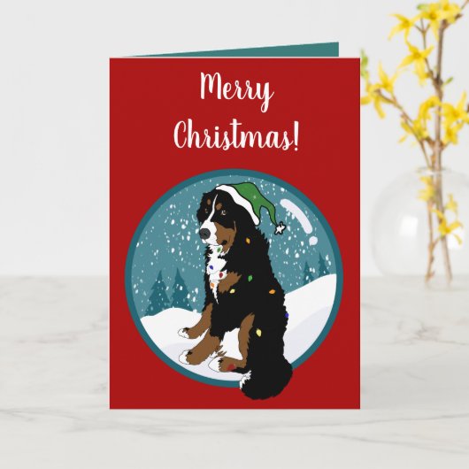 Weihnachtsfeiertag Bernese Mountain Dog Karte (Gelbe Blume)