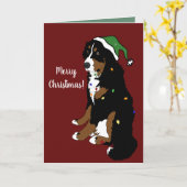Weihnachtsfeiertag Bernese Mountain Dog Karte (Gelbe Blume)