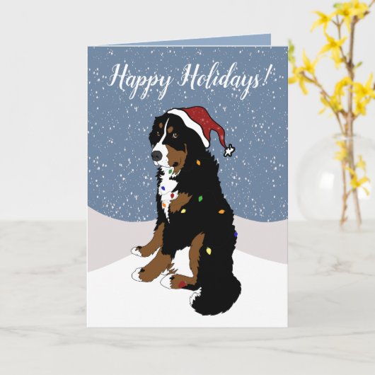 Weihnachtsfeiertag Bernese Mountain Dog Karte (Gelbe Blume)