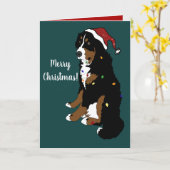 Weihnachtsfeiertag Bernese Mountain Dog Karte (Gelbe Blume)