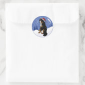 Weihnachtsfeiertag Bernese Mountain Dog Runder Aufkleber (Tasche)