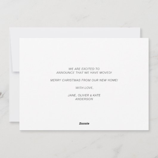 Weihnachtsfeiertag - bewegende Anzeige Feiertagskarte (Rückseite)