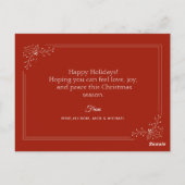 Weihnachtsfeiertag bezaubernd personalisierte Foto Postkarte (Rückseite)