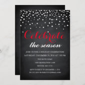 Weihnachtsfeiertag Black Chalkboard Familie Party Einladung (Vorne/Hinten)