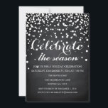 Weihnachtsfeiertag Black Chalkboard Familie Party Einladung<br><div class="desc">Das ist eine wunderschöne Weihnachtskarte Black Chalkboard Glitzer Family Party Einladung.</div>
