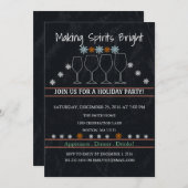 Weihnachtsfeiertag Black Chalkboard Snowflake Part Einladung (Vorne/Hinten)