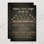 Weihnachtsfeiertag Black Chalkboard Snowflake Part Einladung (Vorne/Hinten)