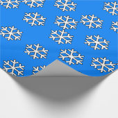 Weihnachtsfeiertag Blau & Weiß Schneeflocken Ornam Geschenkpapier (Ecke)