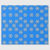 Weihnachtsfeiertag Blau & Weiß Schneeflocken Ornam Geschenkpapier (Flach)