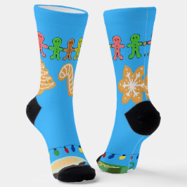 Weihnachtsfeiertag Blaue Lebkuchengeschenke Socken