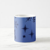 Weihnachtsfeiertag Blauer Schneeflocken Kaffeetasse (Mittel)