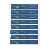 Weihnachtsfeiertag Blue Holly Berries auf Garland Rundum-Adressaufkleber (Bogen)