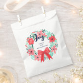 Weihnachtsfeiertag Blue Joy Red Floral Wreath Geschenktütchen (Ausgeschnitten)