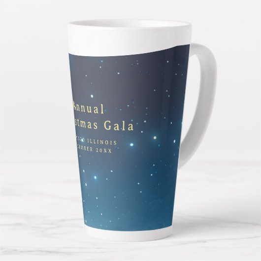 Weihnachtsfeiertag Blue Latte Tasse (Rechte Ecke)