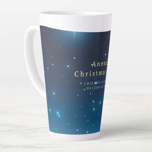 Weihnachtsfeiertag Blue Latte Tasse (Linke Ecke)