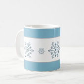 Weihnachtsfeiertag Blue Strip Schneeflocke Tasse (Vorderseite Links)