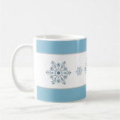 Weihnachtsfeiertag Blue Strip Schneeflocke Tasse (Links)