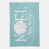 Weihnachtsfeiertag Blue Weihnachten Niedlich Beach Geschirrtuch (Vertikal)