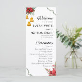 Weihnachtsfeiertag Blume Hochzeitsprogramm (Stehend Vorderseite)