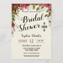 Weihnachtsfeiertag Blumendusche Einladung