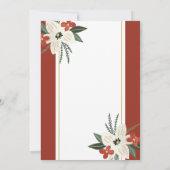 Weihnachtsfeiertag Blumenreath Baby Taufe Invit Einladung (Rückseite)