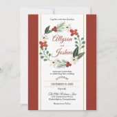 Weihnachtsfeiertag Blumenregen | Berries Wedding Einladung (Vorderseite)