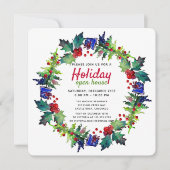 Weihnachtsfeiertag Blumenstrauß Open House Einladung (Vorderseite)