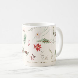 Weihnachtsfeiertag Boho Elegant Poinsettia Grün Kaffeetasse