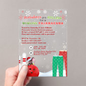 Weihnachtsfeiertag Bowling Pajama Pizza Party Acryleinladungen (Insitu (Handheld))