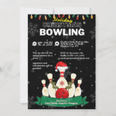Weihnachtsfeiertag Bowling Schwarzes & Rotes Schne Einladung (Vorderseite)