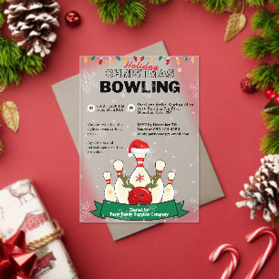 Weihnachtsfeiertag Bowling Snow Party Acryleinladungen
