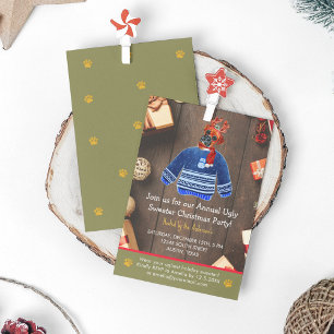 Weihnachtsfeiertag Boxer Dog Ugly Sweater Party Einladung