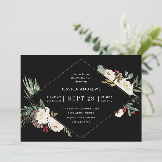 Weihnachtsfeiertag Brautparty Einladung (Stehend Vorderseite)