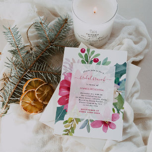 Weihnachtsfeiertag Bridal Brunch Helle Flora Einladung