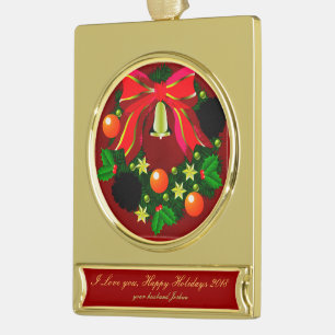 Weihnachtsfeiertag - BRIDAL COUPLES Banner-Ornament Gold