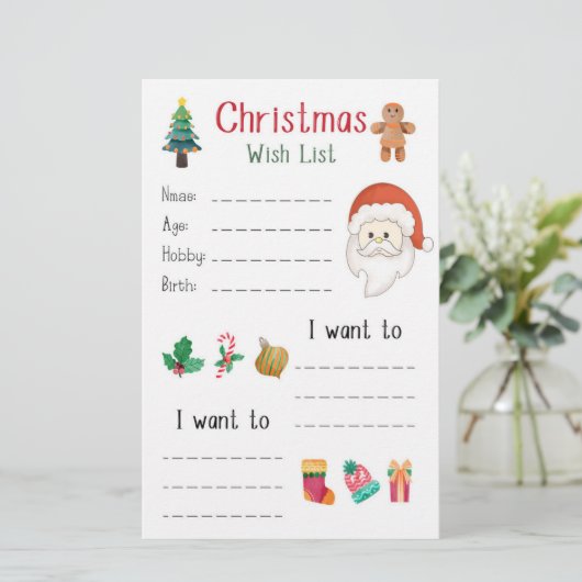 Weihnachtsfeiertag Briefpapier (Stehend Vorderseite)