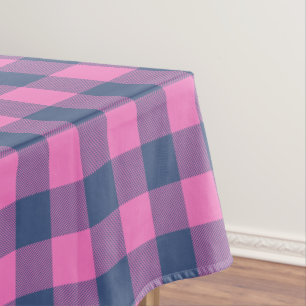 Weihnachtsfeiertag Buffalo Schlicht Pink Blau Must Tischdecke