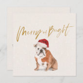 Weihnachtsfeiertag Bull Dog Merry Bright Gruß (Vorne/Hinten)