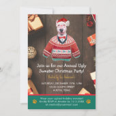 Weihnachtsfeiertag Bull Terrier Ugly Sweater Party Einladung (Vorderseite)