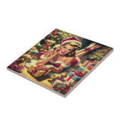 Weihnachtsfeiertag Button auf Fliese (Seite)