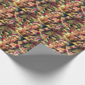 Weihnachtsfeiertag Button auf Geschenkpapier (Ecke)