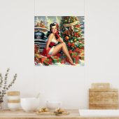 Weihnachtsfeiertag Button auf Poster (Küche)