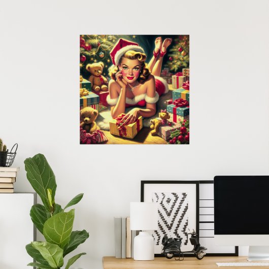 Weihnachtsfeiertag Button auf Poster (Heimbüro)